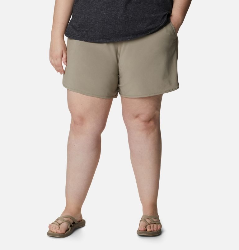 Women\'s Columbia Bogata Bay Stretch Shorts Khaki | Plus Size CA-OL503